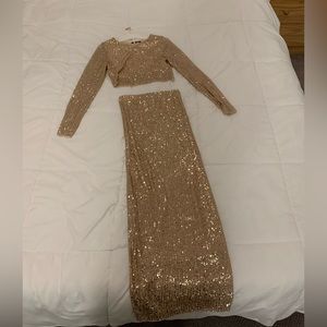 Fashion Nova 2 Piece Sequin Dress